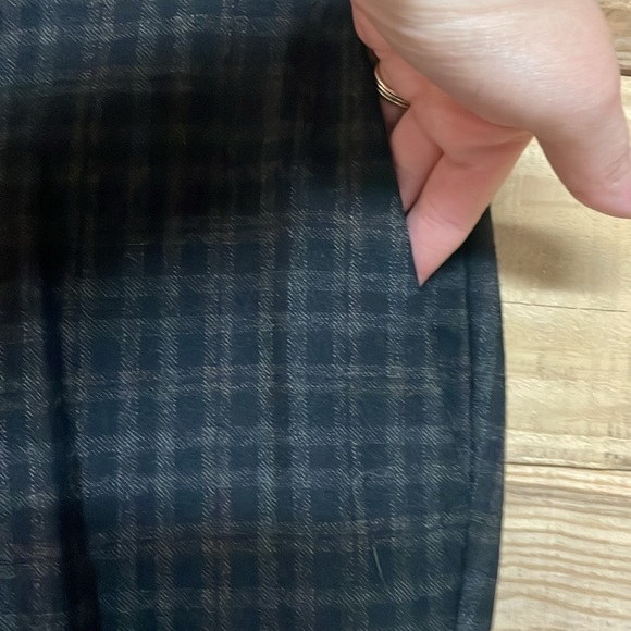 Reiss size 32x30 Black and Brown Plaid 100% Wool Dress Pants with Pockets - Picture 5 of 12